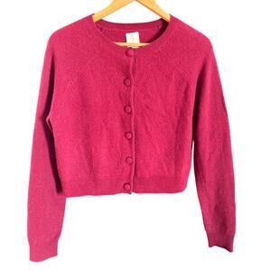 Joie | 100% Cashmere Plum Maroon Cardigan Loose Fit Cropped Size XS NWT